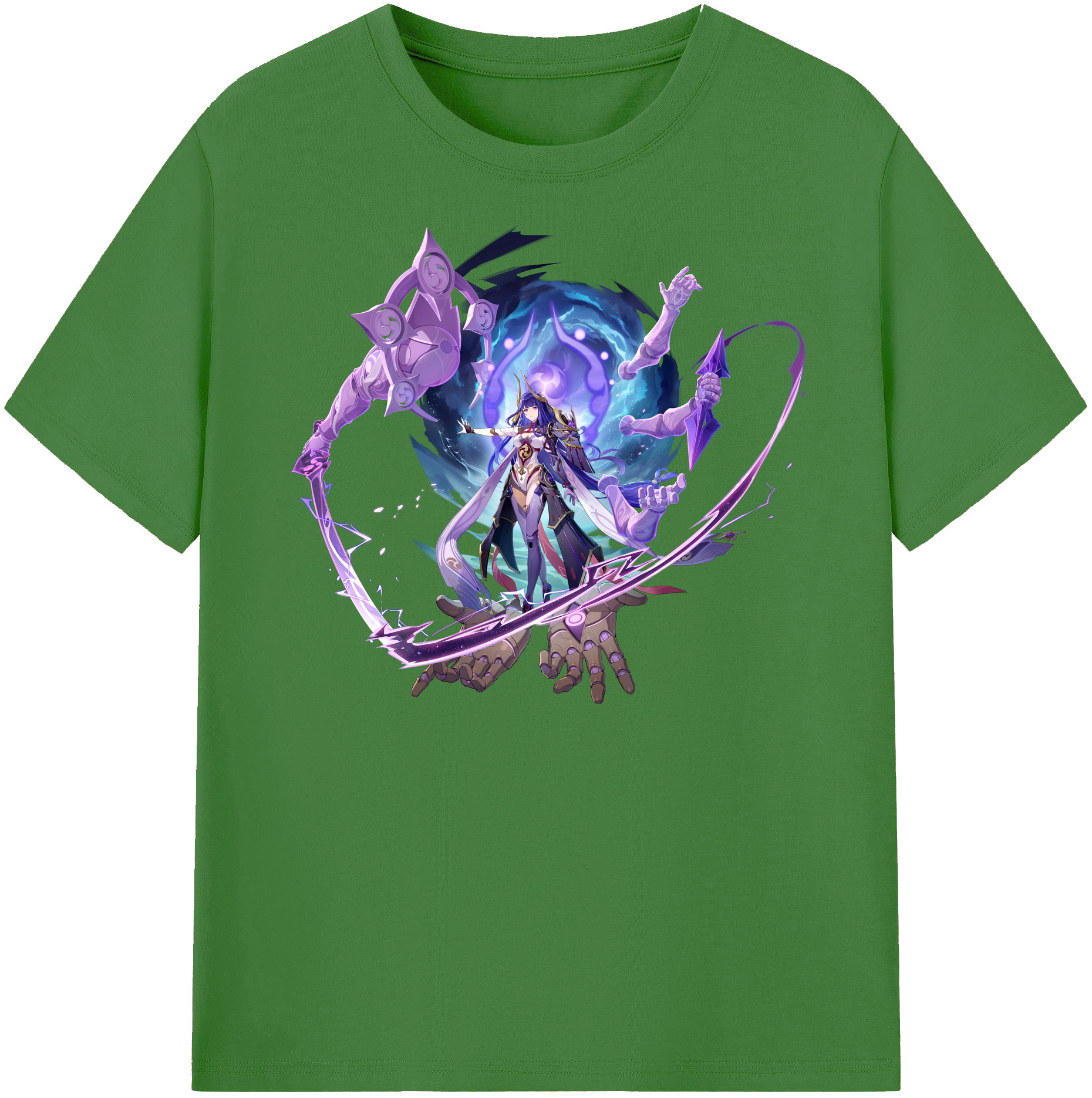 げんし神 雷電将軍 らいでんしょうぐん genshin Raiden Shogun レディースカジュアルプリントTシャツ（綿100％）